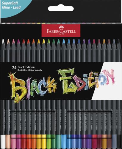 Faber-Castell - Buntstifte Set Black Edition 24-teilig im Kartonetui
