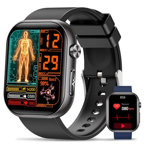 Smartwatch Herren Gesundheit mit EKG und HRV, 1.96