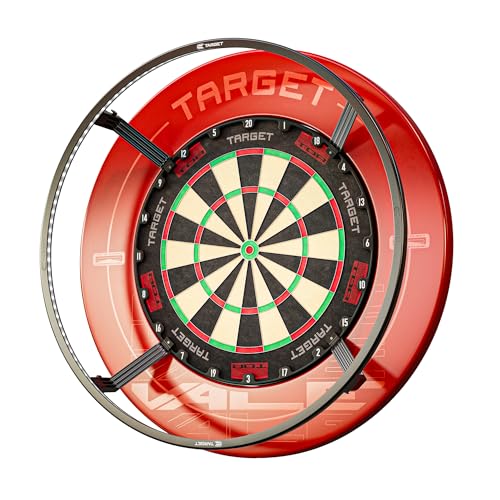 Target Darts Corona Vision Dartboard Lighting System, Schwarzer Rahmen | Weißes LED Dart Board Surround Ringlicht mit magnetischen Füßen | Schatten eliminierendes Dartboard Licht | Professionelle Dart
