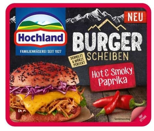 Hochland Scheibenkäse Burger Hot&Smoky 47% Fett i. Tr. (0.15 kg)