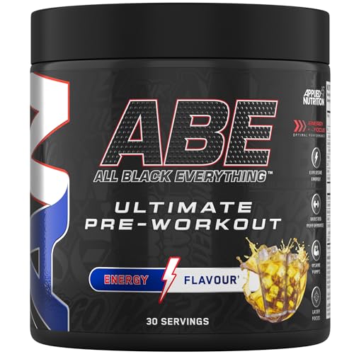 Applied Nutrition ABE Pre Workout Pulver - Pre Booster für Energie & Leistung mit Citrullin, Kreatin Monohydrat, Beta Alanin (375 g – 30 Portionen)(Energy Flavour)