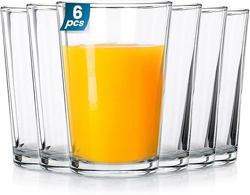 Vilde Trinkgläser Set - 12 Robuste Gläser à 200 ml, Ideal für Wasser, Säfte, Getränke - Hochwertiges, Dickes Glas für Perfekte Klarheit - Spülmaschinen- & Mikrowellengeeignet - Gastronomie & Zuhause