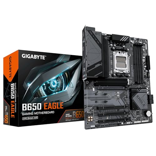 GIGABYTE B650 Eagle Mainboard - AMD Ryzen 9000er-Serie, 12+2+2 Phasen VRM, bis zu 7600 MHz DDR5 (OC), 1xPCIe 5.0 + 2xPCIe 4.0 M.2, GbE LAN, USB 3.2 Gen 2