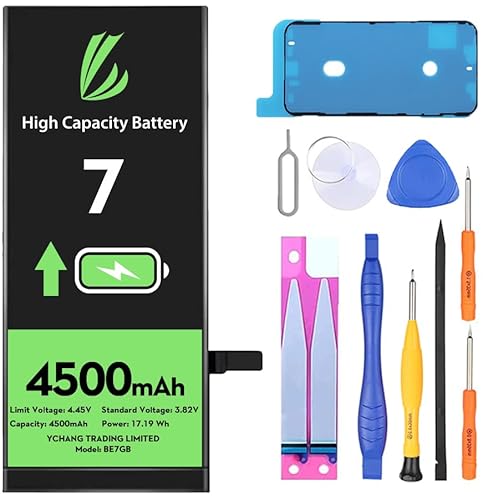 LL TRADER Akku für iPhone 7, 4500 mAh hohe Kapazität Lithium-Polymer-Akku mit Reparaturwerkzeug
