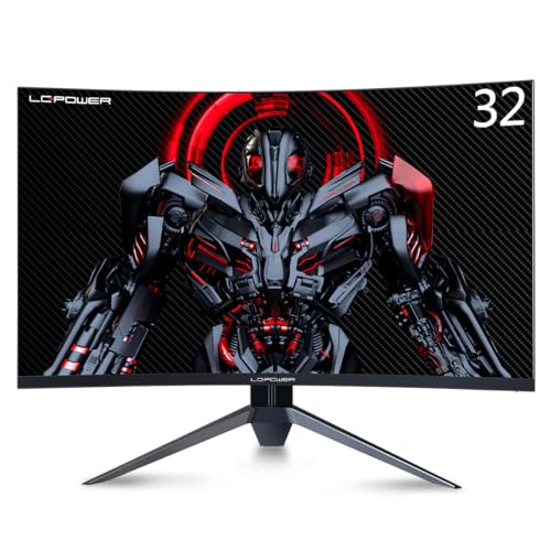 LC-POWER FHD Curved Monitor 32 Zoll, 165 Hz, 1920x1080, 1ms, 1500R und Freesync mit G-Sync-Kompatibilit, HDMI & DP, VESA, LC-M32-FHD-165-C-A