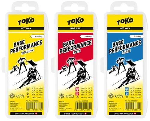 Generisch Toko Skiwachs Set 3 x Base Performance Wax für Alpinski + Langlaufski + Board
