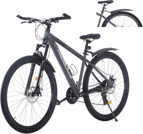 KernGut Outdoor Fahrrad 24/26/27,5/29 Zoll,Mountainbike mit Doppel Scheibenbremsen,21-Gang-Shimano Hardtail-Fahrrad,Ergonomischen Sitzen,Vordere Federung,MTB Bike,Touren Fahrrad (Grau, 26 Zoll)