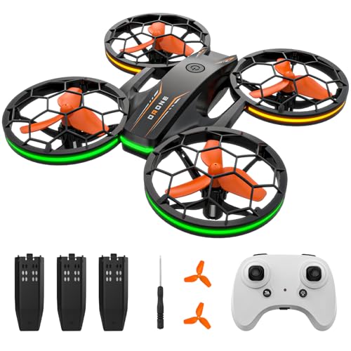 Mini Drohne für Kinder, RC Quadrocopter mit 3 Akkus, Höhenhaltung, Kopflos Modus, 3D Flip und 3 Geschwindigkeitsmodi Drone