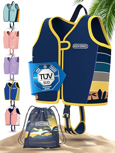 KIDVERSE Schwimmweste Kinder 3-6 Jahre - TÜV geprüfte Schwimmhilfe mit Bauchumfang bis 66cm - Schwimmhilfe Kinder 3-6 Jahre - Kinderschwimmweste zum Schwimmen Lernen - Komfort Schwimmweste Kind
