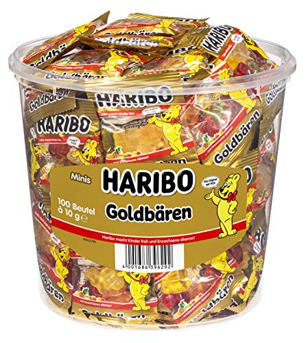Haribo Goldbären 100 Minibeutel, 980 g Dose