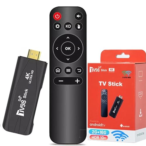 Android TV Stick 2GB+16GB H18 Quad-Core 64bit WiFi6 Dual WiFi 2.4G/5G 4K HDR10+ Ultra USB HD Smart TV Stic (H 2+16)
