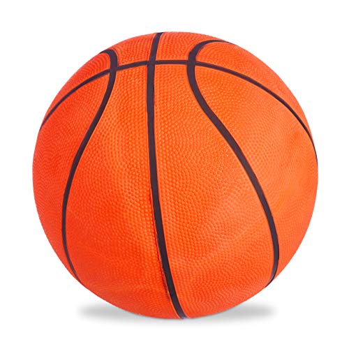 Relaxdays Basketball, griffige Oberfläche, für drinnen & draußen, Ventil, Gummi, Training, Jugendliche, Größe 7, orange
