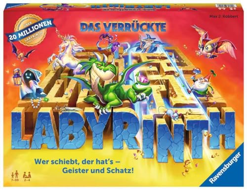 Ravensburger Familienspiel 26955 - Das verrückte Labyrinth - Gesellschaftsspiel - Spieleklassiker für 2-4 Personen, Brettspiel ab 7 Jahren