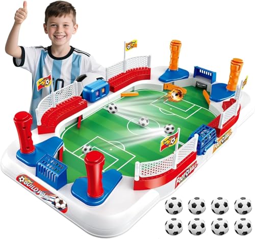 Fußballgeschenke für Jungen – Mini-Fußball-Tischfußball-Brettspiel für Kinder im Alter von 5 6 7 8-12 Jahren, Indoor-Sport-Flipper-Maschine, Spielzeug für Weihnachten und Geburtstag (Reliefdesign 1)
