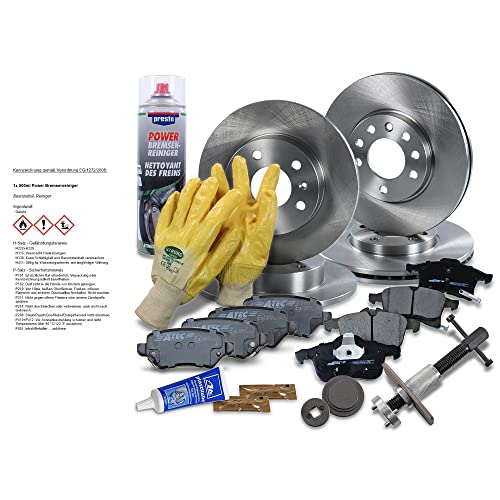 ATEC Germany Bremsenset inkl. Bremsscheiben Vorne Ø 280 mm Belüftet + Hinten Ø 264 mm Voll + Bremsbeläge Vorne & Hinten Kompatibel mit OPEL ASTRA H, COMBO,MERIVA A (X03), MERIVA B, ZAFIRA B