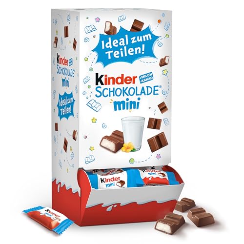 kinder Schokolade Mini - mind. 140 einzeln verpackte Mini Riegel, geeignet als Geschenkbox zum Geburtstag, Hochzeit, im Büro oder Zuhause - 900g