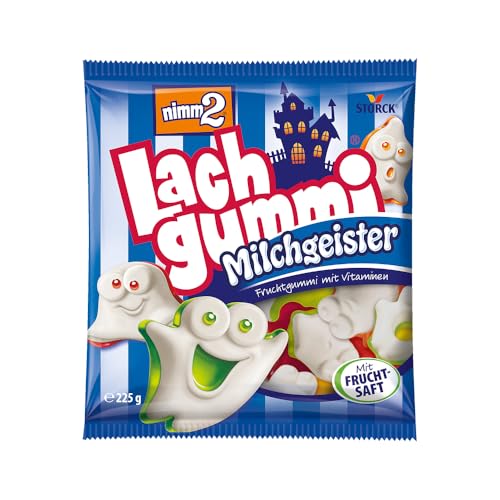 nimm2 Lachgummi Milchgeister – 1 x 225g – Fruchtgummi mit Fruchtsaft, Vitaminen und Milch
