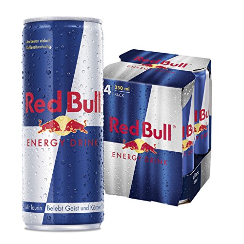 Red Bull Energy Drink, 4er Pack, Einweg (4 x 250 ml Dosen)