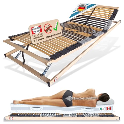 Matratzen Perfekt 7-Zonen Lattenrost 140x200cm Verstellbar 8,5 cm Hoch