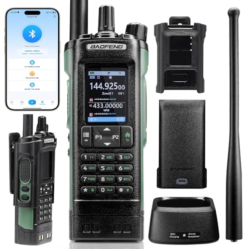 BAOFENG UV-32 10W Dualband-Funkgerät mit GPS, Chirp und kabelloser APP-Programmierung, AM-FM-Empfänger, 2,0 Zoll großes Farbdisplay, 1000 Kanäle, 10 Zonen, großer Reichweite für Notfälle im Freien