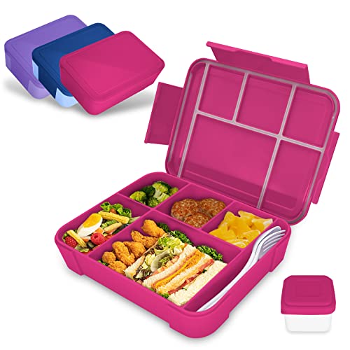 IJIAMY Brotdose Kinder mit Fächern, Bento Box Kinder, Auslaufsicher Lunchbox Kinder, Brotbox für Mädchen & Jungen, Snackbox, Perfekt für Schule, Kindergarten & Ausflüge