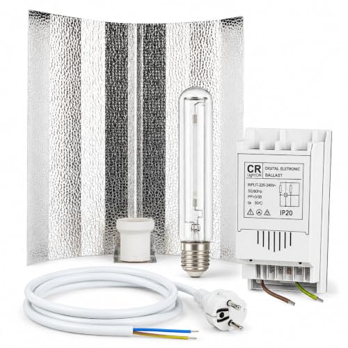 Weedness Grow Lampe Set 600 Watt NDL für Blütehpase – Anbau Indoor Pflanzenbeleuchtung Pflanzenlampe Box Natriumdampflampe NDL HPS