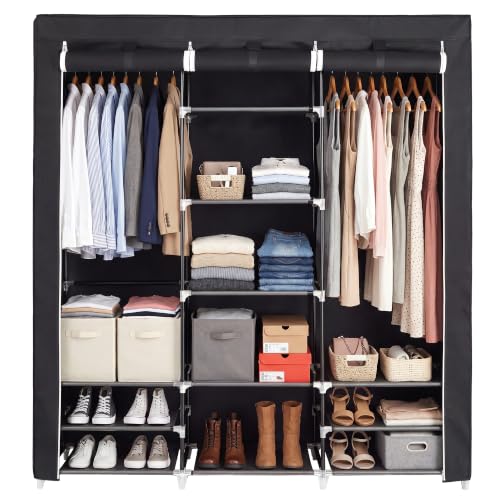 SONGMICS Kleiderschrank, Faltbare Garderobe, 45 x 150 x 175 cm