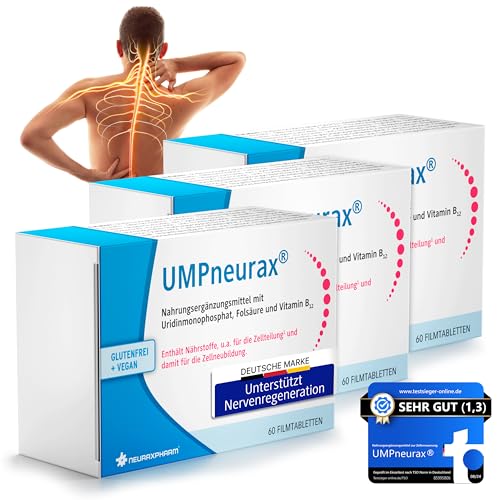 UMPneurax® - Nahrungsergänzungsmittel mit Uridinmonophosphat, Folsäure und Vitamin B12 | wertvolle Vitamine für Zellteilung & Zellneubildung | vegan & glutenfrei | 180 Filmtabletten