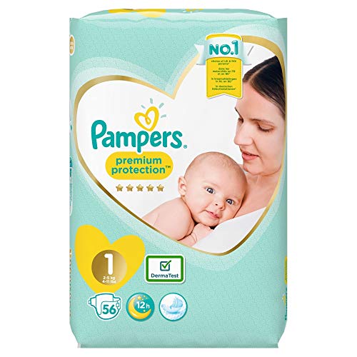 Pampers Premium Protection Größe 1, 56 Windeln, 2-5 kg