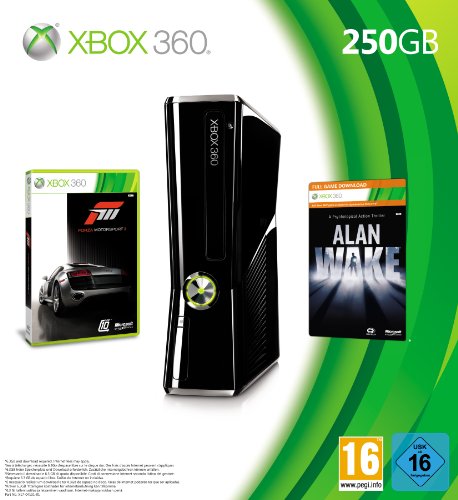 Xbox 360 - Konsole Slim 250 GB inkl. Forza 3 (auf zwei DVDs) + Alan Wake (als Download-Code für Xbox LIVE)