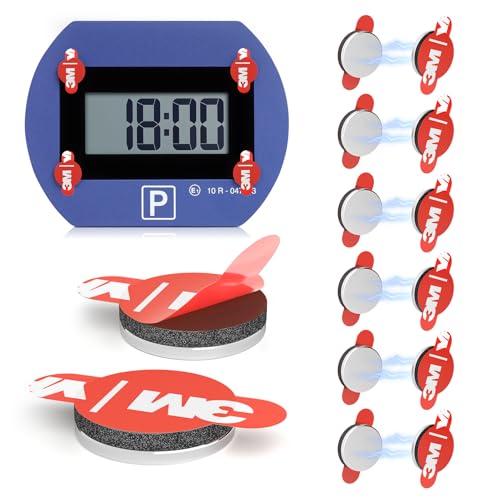FIXCHORD 3M VHB 5952 12 Stück Magnetische Einseitige Ersatz-Klebepads Kompatibel mit Needit Park Lite, Klebepad für elektronische Parkscheiben, Parkuhrpad für Windschutzscheiben