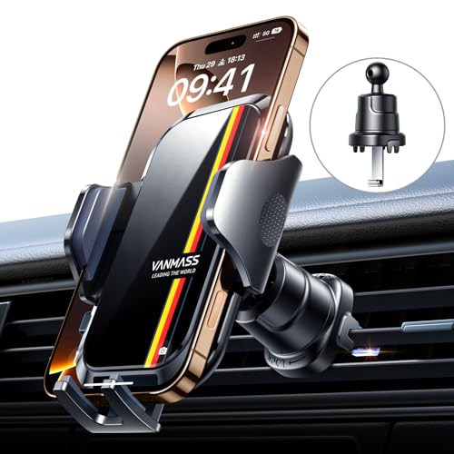 VANMASS 2026 Upgrade【Militär-Klasse】Handyhalterung Auto Lüftungshaken Bombenfest Handyhalter 360°Drehbar Autohalterung 100% Silikonschutz Kfz Smartphone Halterung Auto für iPhone 17 Pro 16 Samsung usw