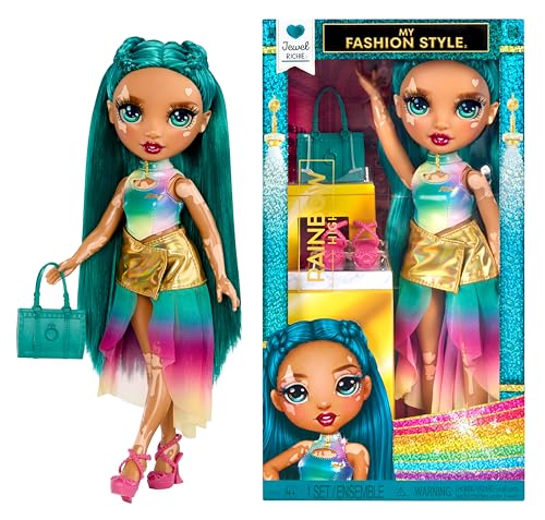 Rainbow High My Fashion Style Puppe - Jewel - 28 cm große Modepuppe in Smaragdgrün mit Outfit, Handtasche und Schuhen, zum Spielen, beweglich, Sammlerstück, für Kinder von 4 bis 12+ Jahren