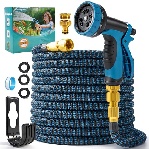 Oeeuyasn Flexibler Gartenschlauch 22,5 m (75 ft) mit 10-Funktions-Gartenbrause, 3/4