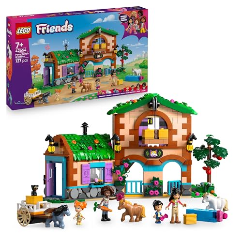 LEGO Friends Ponyhof & Stall - Kreatives Spielset mit 2 Spielfiguren, 2 Mikro-Figuren und 4 Tieren - Kreatives Pferde Spielzeug - Kinder Geschenk für Mädchen und Jungen ab 7 Jahren 42654