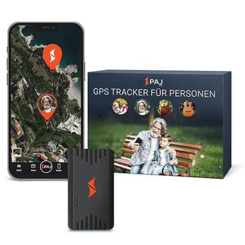 PAJ GPS People Finder 4G - Mini GPS Tracker für Kinder und Senioren - bis zu 5 Tage Akkulaufzeit - kleines Ortungsgerät mit Live-Ortung, geeignet bei Demenz, Alarmbenachrichtigungen im Notfall
