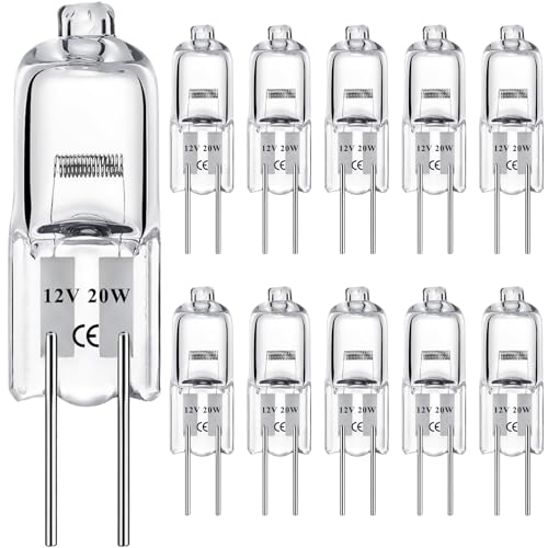 g4 Halogen,G4 Halogen Leuchtmittel 10er Pack, Halogenlampen 2800k, Halogen 12V 20W, G4 20 Watt, G4 Glühbirne Warmweiß