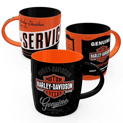 Nostalgic-Art Retro Kaffeebecher (3er-Set), 330 ml, Harley-Davidson Set 1 – Geschenk-Idee für Biker, Original Lizenzprodukt (OLP), Keramik-Tasse für Kaffee, Vintage Design