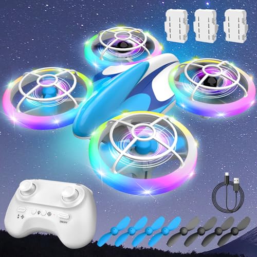 Nigecue Mini Drohne für Kinder Spielzeug ab 6 7 8 9 10+ Jahre, RC Flugzeug Drone mit 3 Akkus, 360°Flips, LED Lichter für Indoor Outdoor, Geschenk für Anfänger Jungen Mädchen
