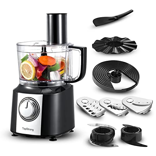 TopStrong Küchenmaschine, 800W küchenmaschine zerkleinerer, 2L Food Processor,Multizerkleinerer, Kompakt-Küchenmaschine inkl. 3 Schneidescheiben,Zerkleinerer, Knetmaschine Rührbesen, Schneebesen