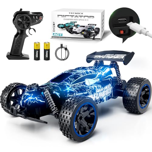 Tecnock Ferngesteuertes Auto für Kinder, 1:18 High Speed 20 KM/H RC Auto 2WD RC Buggy, 2.4GHz Off Road Rennauto mit 50 Min wiederaufladbaren Batterien, Spielzeug Geschenk für Jungen und Mädchen