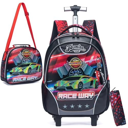 HTgroce Schulranzen mit Rollen, Rucksack mit Trolley für Kinder Children's Suitcase