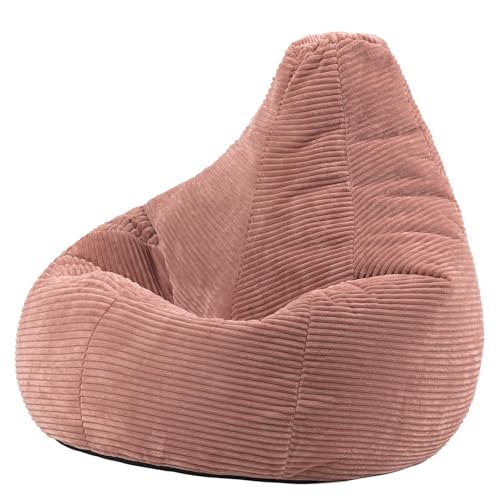 Icon Dalton Sitzsack Cord mit Füllung, Rosa