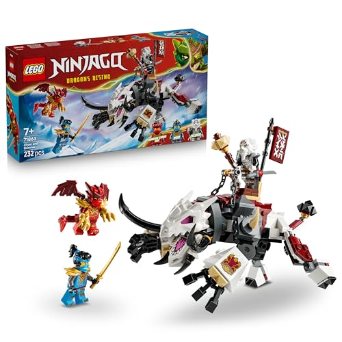 LEGO NINJAGO Zilvar auf seinem Drachentier Grimtak - Ninja Spielzeug mit Actionfigur, 3 Minifiguren inklusive Kai & NYA - Geschenkidee für Jungen ab 7 Jahren und Dragons Rising Fans - 71863