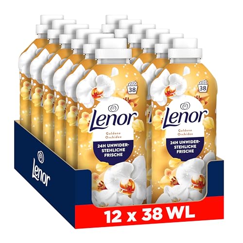 Lenor Weichspüler 12x38 Waschladungen, Goldene Orchidee, 24H Unwiderstehliche Frische