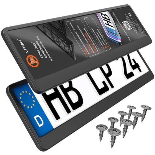 L & P Car Design L&P A162 2 x Kennzeichenhalter in schwarz Nummernschild Kennzeichenhalterung