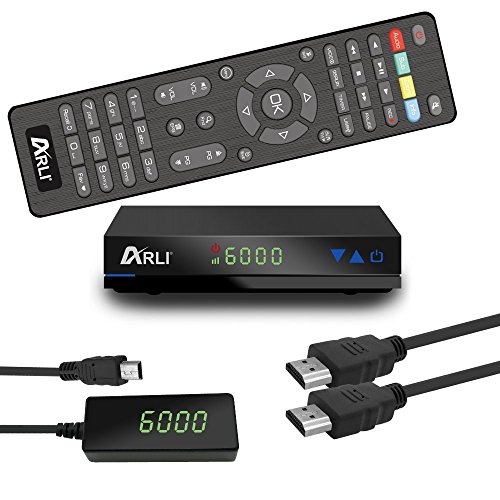 ARLI AH1 HD Sat Receiver – DVB-S2 Digitaler Satellitenreceiver, Full HD 1080p HDMI Astra/Hotbird/Türksat vorprogrammiert USB Externes Display Netzteil 12V Camping geeignet