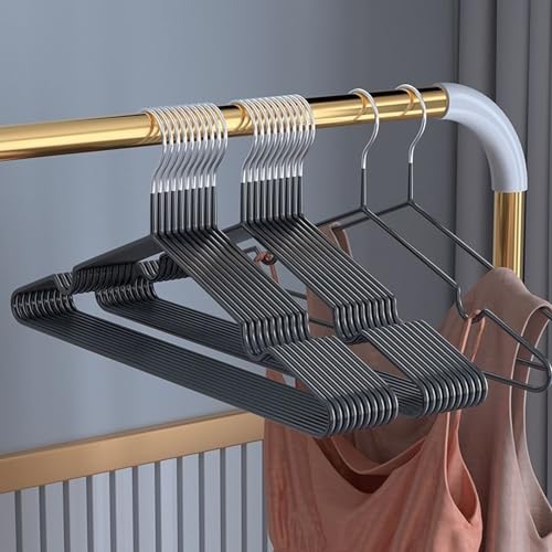 Kleiderbügel Metall (40 cm) – 30 Stück Platzsparende Kleiderbügel für Erwachsene,0,4cm Dick, Belastbar mit Schwerer Kleidung,Bügel mit rutschfest Nut für Mäntel, Hosen