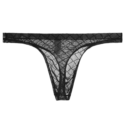 TNNRAO Herren Strings Tanga Höschen ultradünnes Mesh Transparent Tanga sexy weich Atmungsaktiv dünner Beutel Männer Höschen String