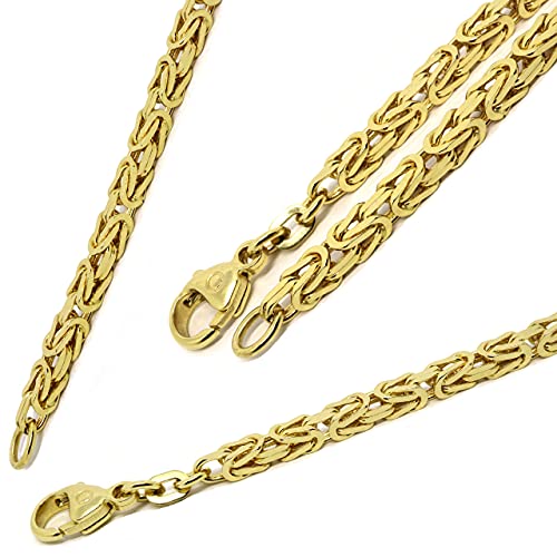 G & J Goldkette Königskette 585 14Karat B: 1,80mm L: 45-60cm massiv Echtgold Gelbgold Halskette Collier Gold für Damen Herren Made in Germany (55)